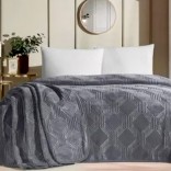 ТРЕНДИ ДЕКО тъмно сиво-Двойно релефно пухкаво одеало